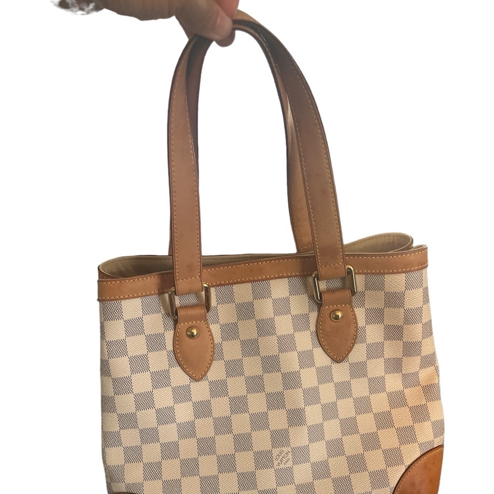 Preowned Aunthentic Louis Vuitton Hampstead PM Damier Azur Hand Bag No.1407